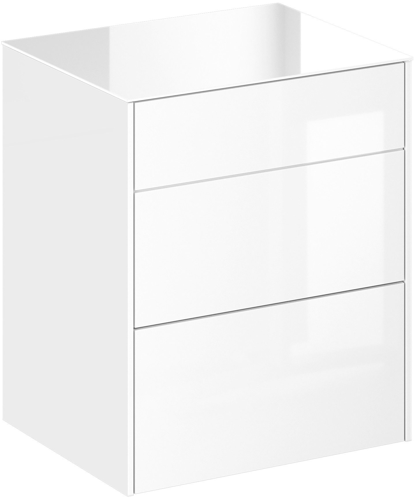 Mäusbacher Kommode, Kommode BHT 52/63/42 cm, Push to open, Front+Oberplatte=Glas