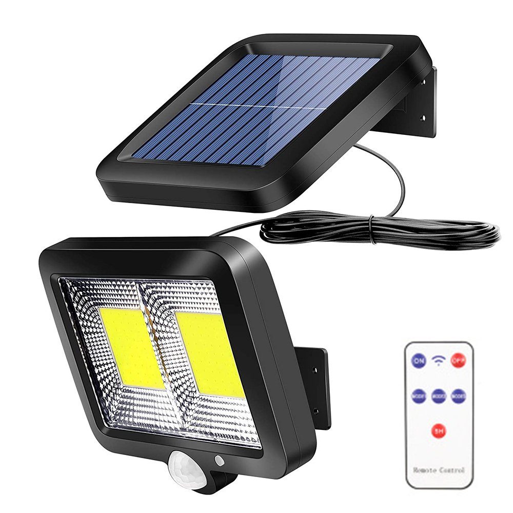 48 LED Solarleuchte Solarlampe mit Bewegungsmelder Außen Fluter Sensor Strahler 