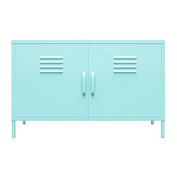 loft24 Sideboard Cache, Spint Schrank, 2 Türen, Metall, Retro Design, Breite 100 cm