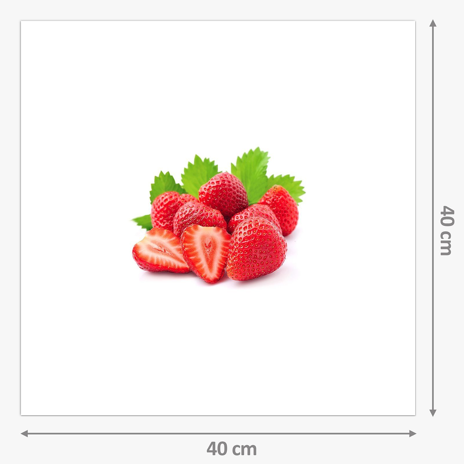 Erdbeeren mit Küchenrückwand Glas Motiv Primedeco Spritzschutz Küchenrückwand