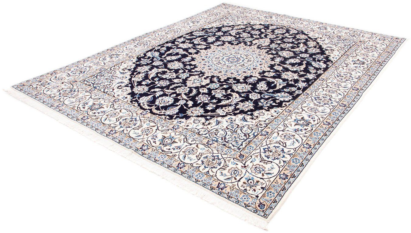 Orientteppich Perser - Nain - Royal - 251 x 200 cm - dunkelblau, morgenland, rechteckig, Höhe: 10 mm, Wohnzimmer, Handgeknüpft, Einzelstück mit Zertifikat | Kurzflor-Teppiche