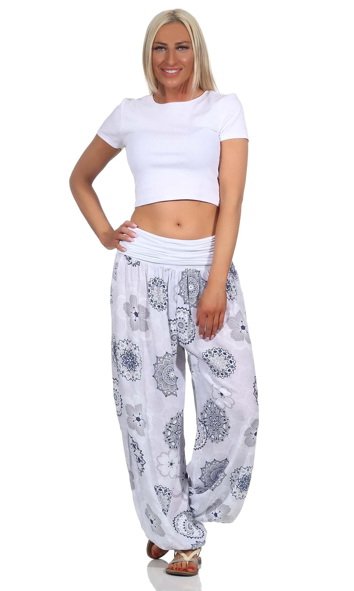 OriginalYou Haremshose Sommerhose Damen Boho Flatterhose leichte Yoga-Hose weites Bein luftige & leicht, hautfreundliches Material