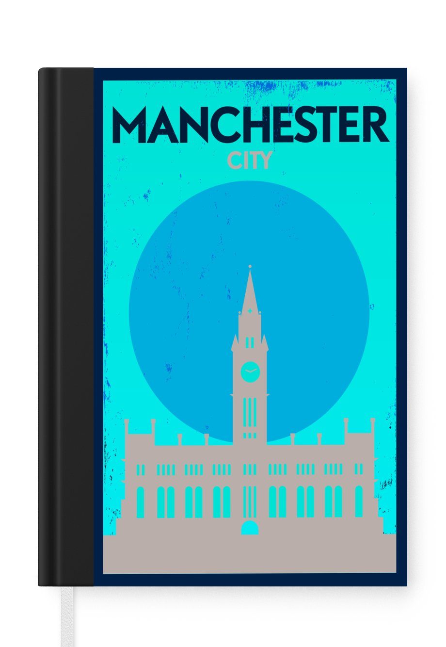 MuchoWow Notizbuch Manchester - England - Vintage - Zitate - Stadt Manchester, Journal, Merkzettel, Tagebuch, Notizheft, A5, 98 Seiten, Haushaltsbuch