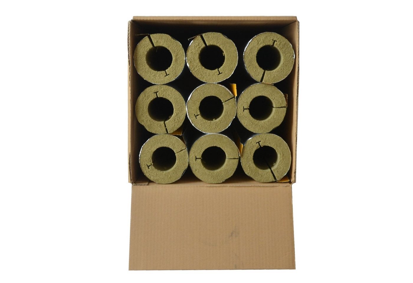 Thumbnail - Scorprotect® Steinwolle voller Karton Rohrisolierung Steinwolle alukaschiert 0.040 W/mK, (9-St)