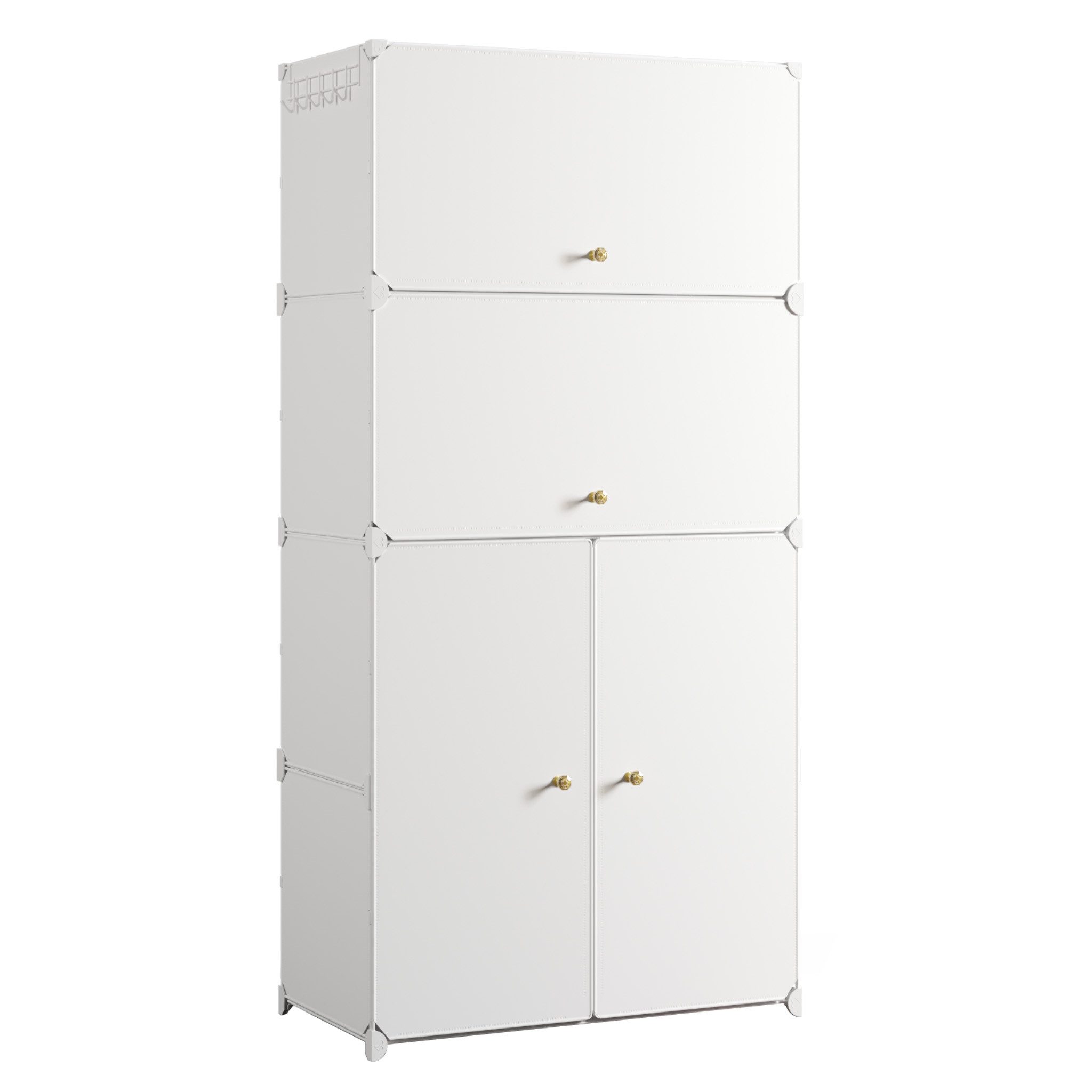 Mondeer Schuhregal Schuhschrank, mit Tür, Kunststoff, Platzsparend, 8 Ebenen für 24 Paar Schuhe