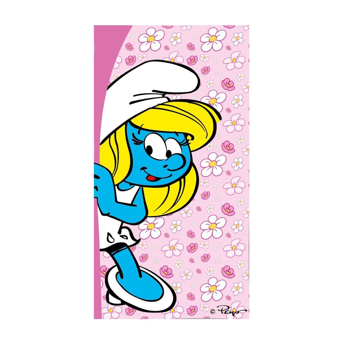 Disney Badetücher Schlümpfe Floral Fun Strandtuch 70x140, 100% Polyester (1-St)