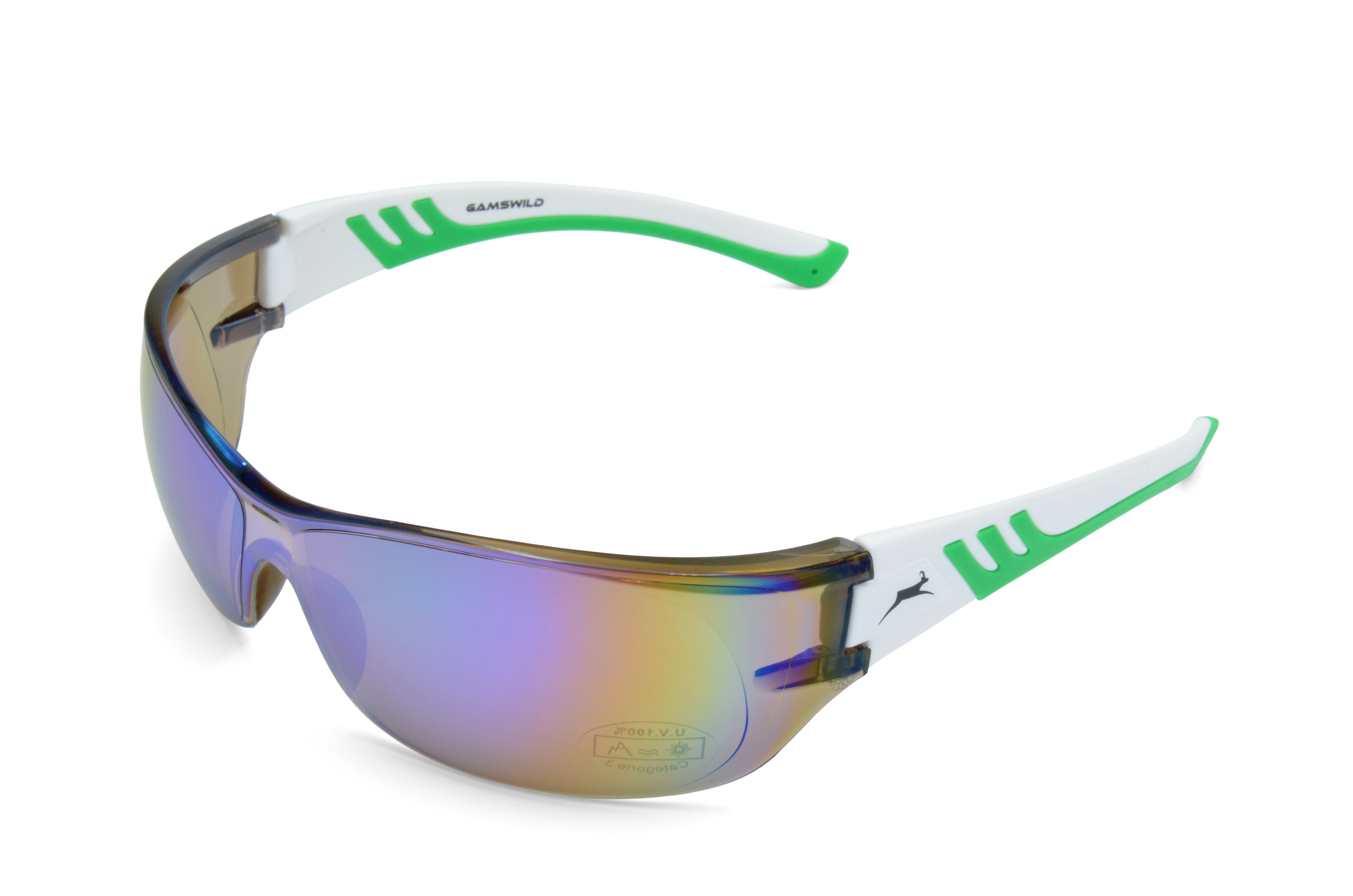 Gamswild Sportbrille WS8232 Fahrradbrille weiß Unisex, Damen Skibrille Sportbrille Sonnenbrille blau, Herren schwarz
