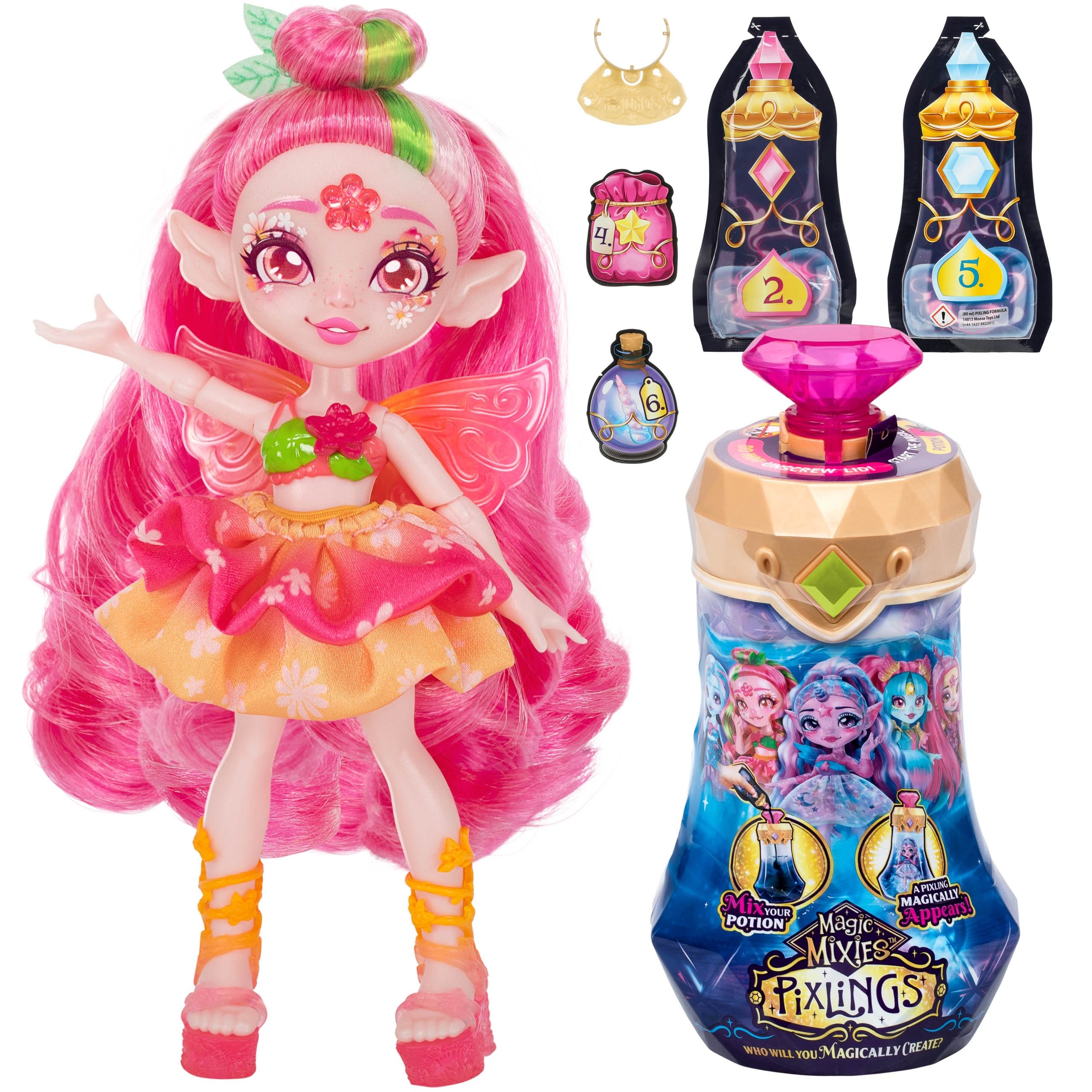 Magic Mixies Anziehpuppe Magic Mixies Pixlings Fee Faye Zauberpuppe mit Set Mädchen