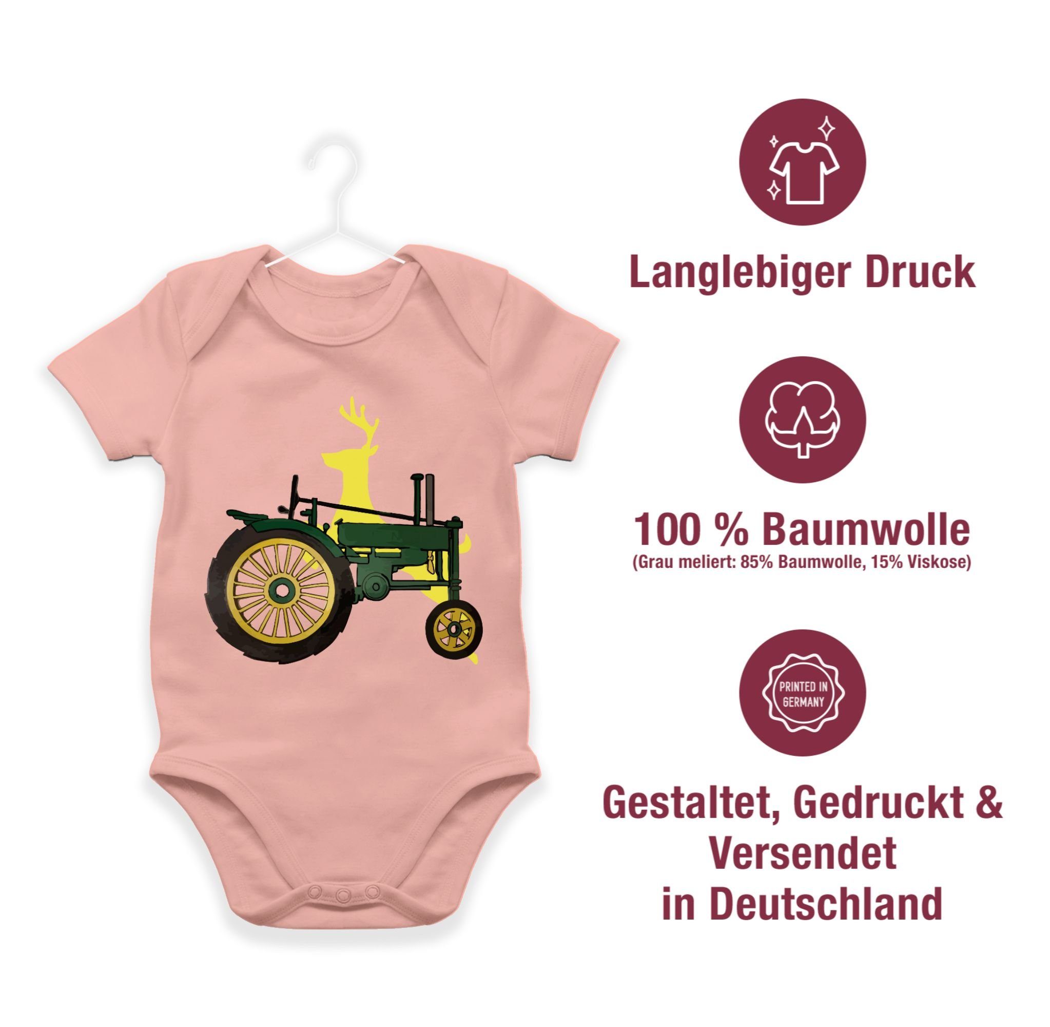 Babyrosa Traktor Hirsch Traktor Shirtracer Deer 3 Shirtbody