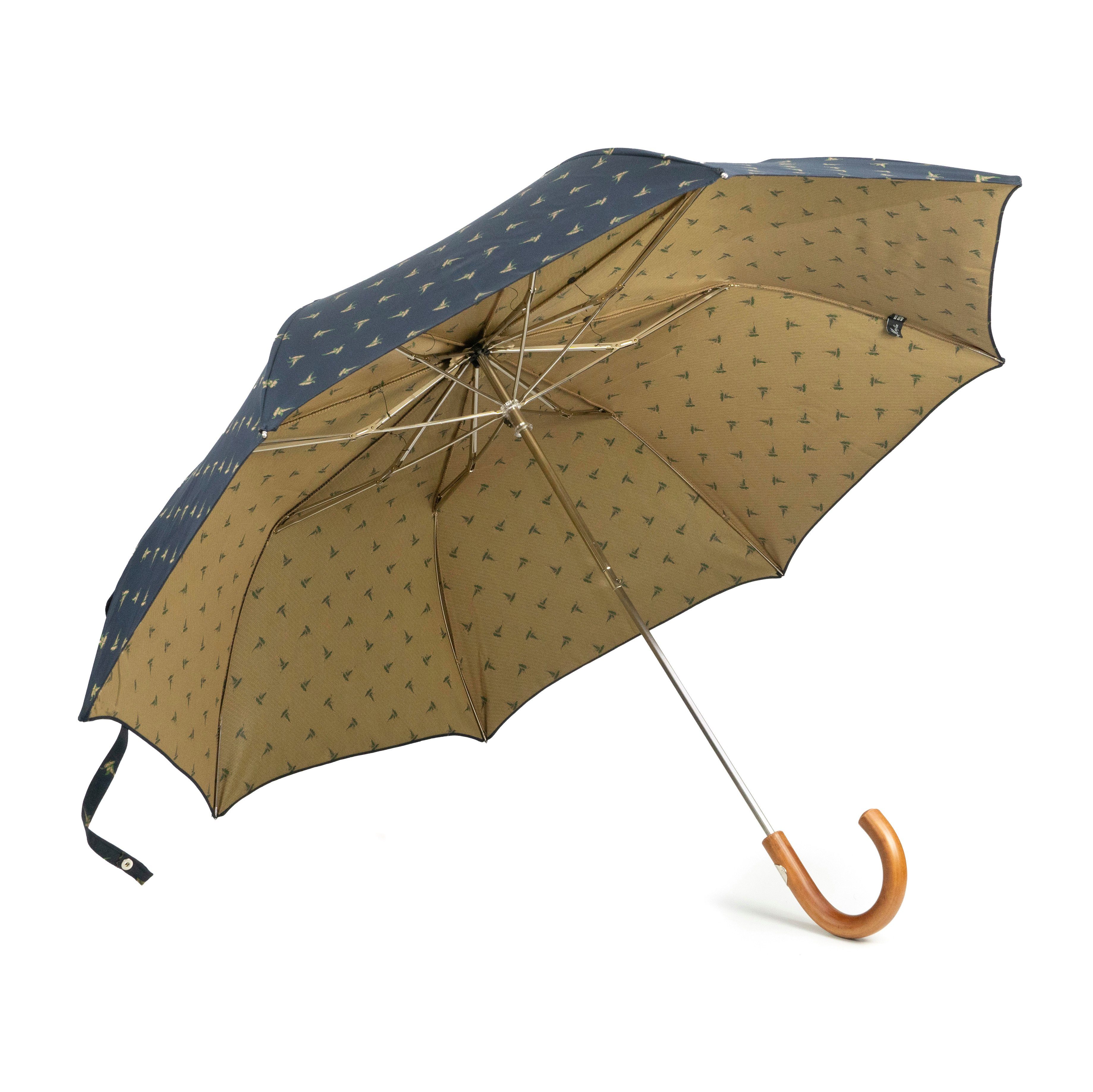 Taschenregenschirm, Luxus-Regenschirm, Francesco Handmade Italy Maglia schwarz, in