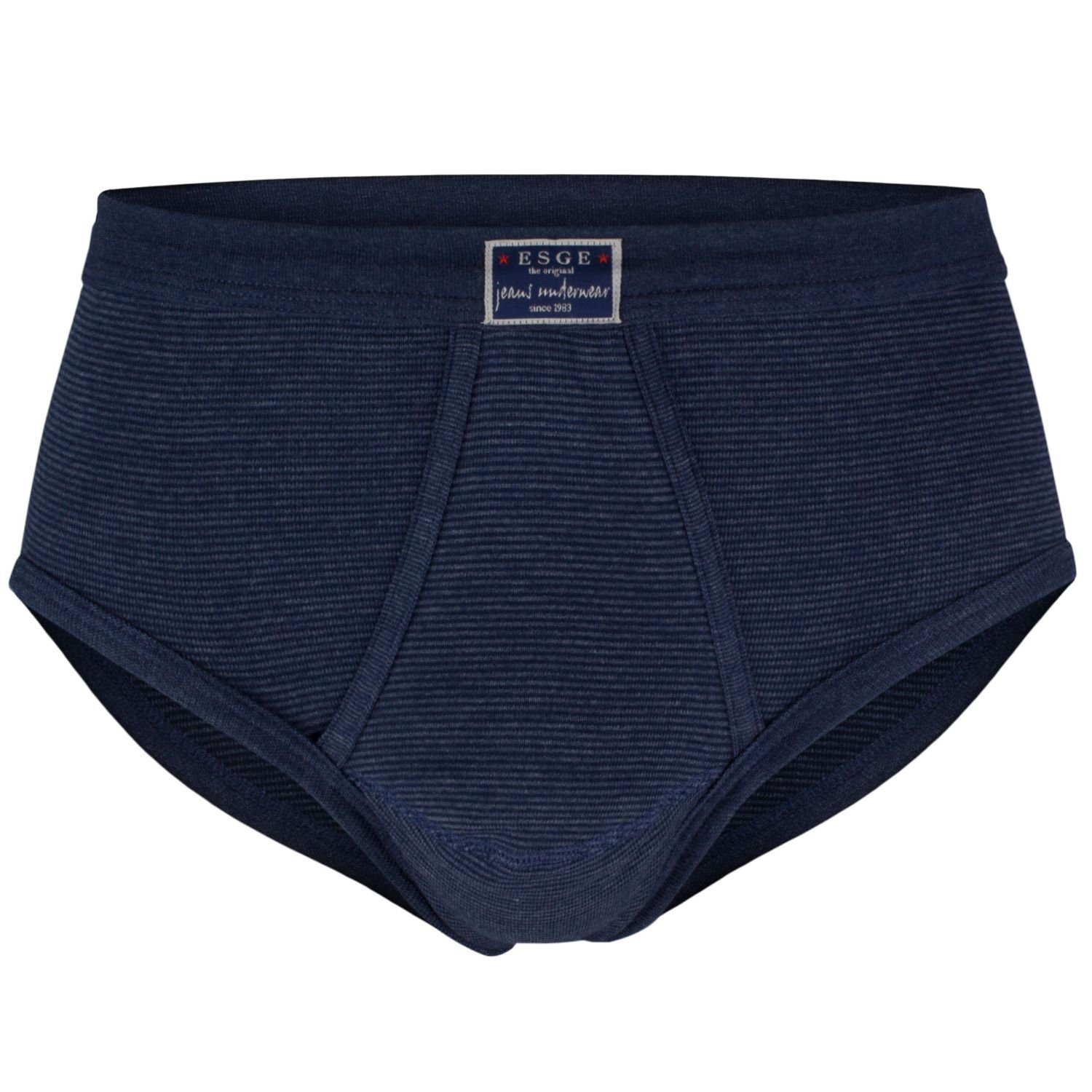 ESGE - Die Wäsche-Macher Slip (3-St) mit Eingriff, Jeans Ringel, Feinripp günstig online kaufen