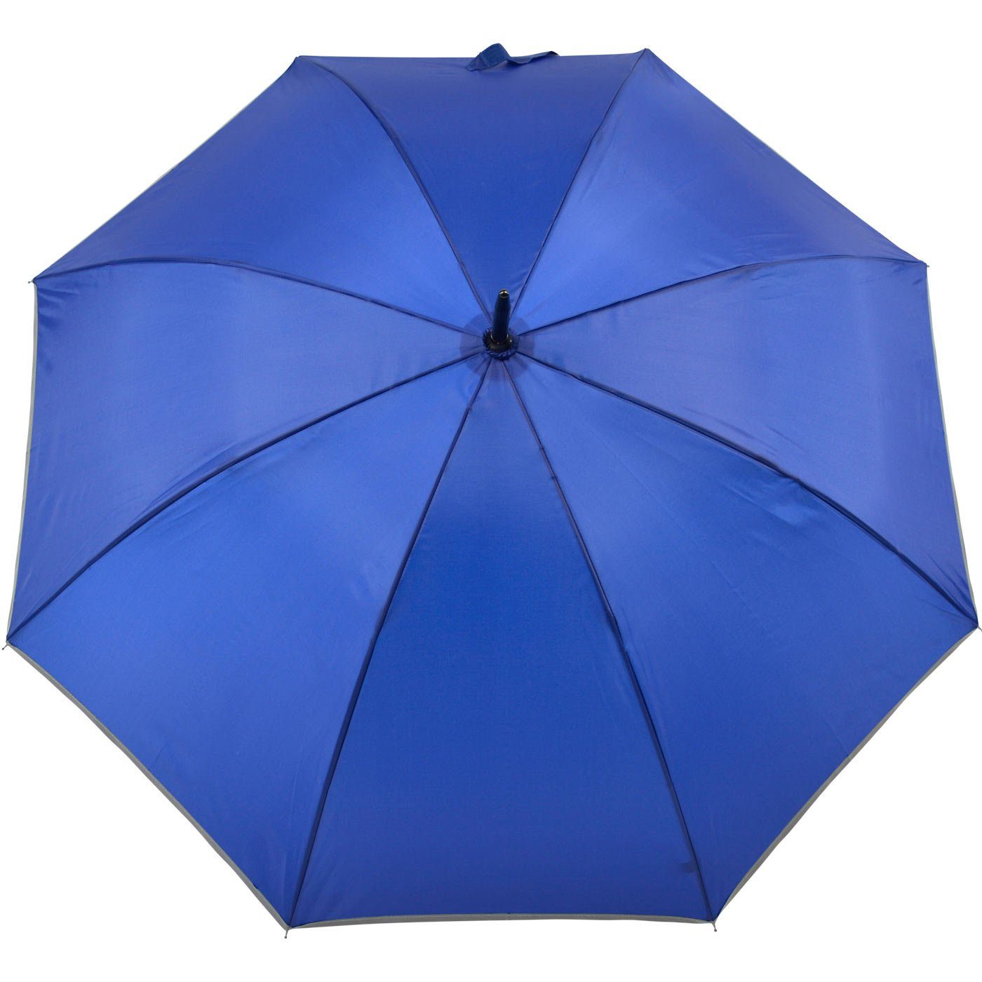 Reflex Fiberglas Falcone® reflex blau Impliva leichter Stockregenschirm Borte, reflektierende Sicherheitsschirm