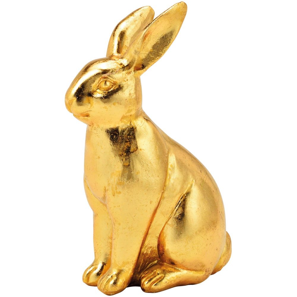 matches21 HOME & HOBBY Dekofigur Osterhase Hase Osterdeko Deko Figur Ostern Polyresin gold 16 cm (1 St)