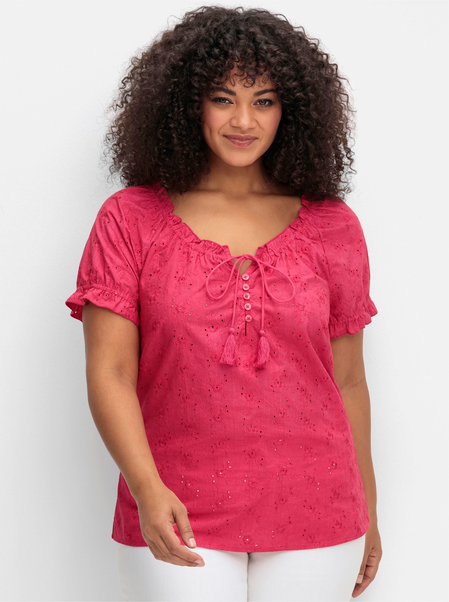 sheego by Joe Browns Klassische Bluse Tunika Kurzarm günstig online kaufen