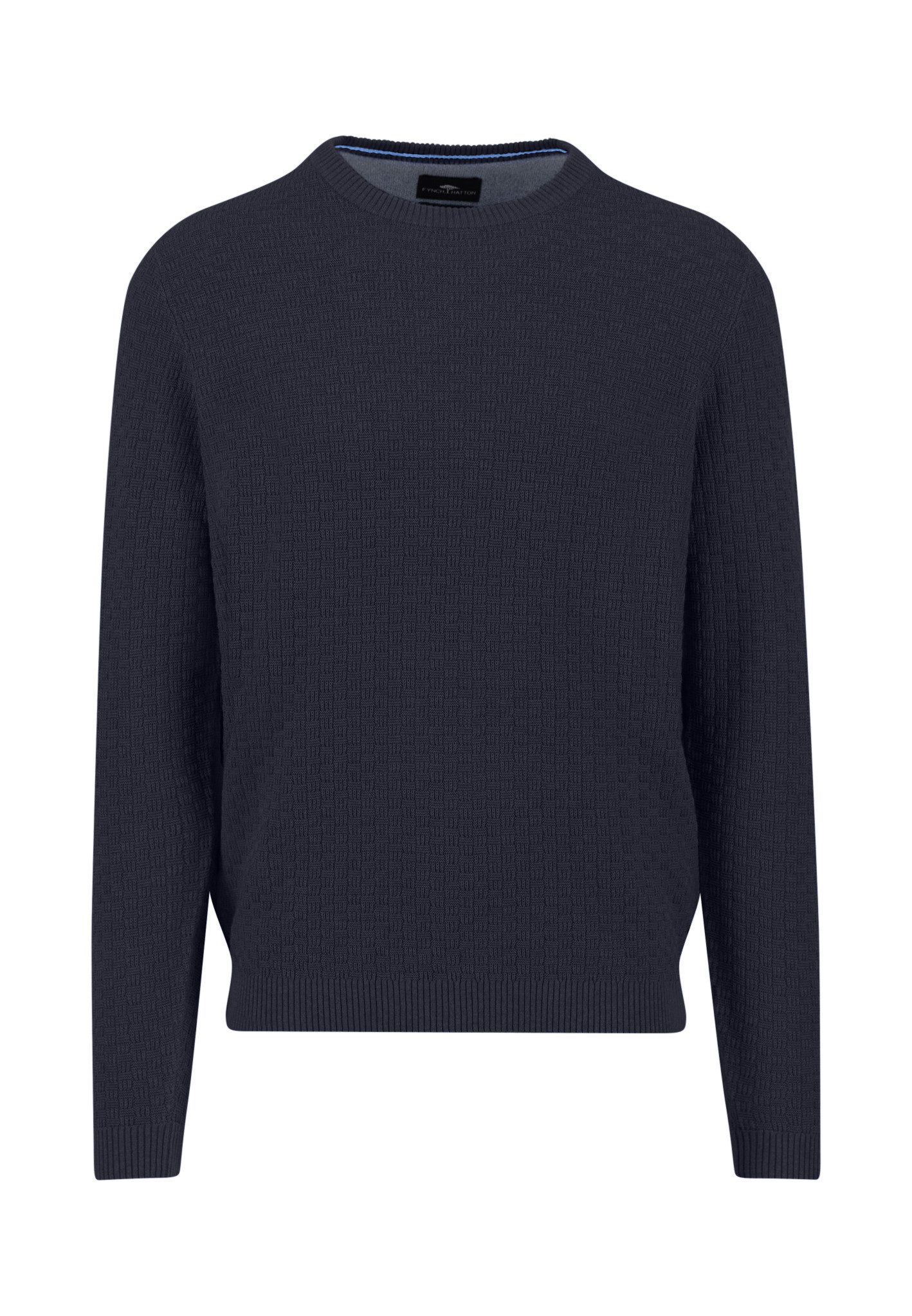 FYNCH-HATTON Strickpullover O-Neck, structure navy günstig online kaufen
