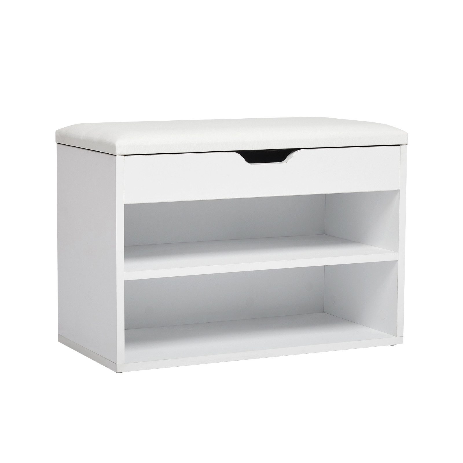 Mondeer Schuhbank Schuhhocker, Schuhhocker mit Sitzfläche für 8 Paar Schuhe, Weiß