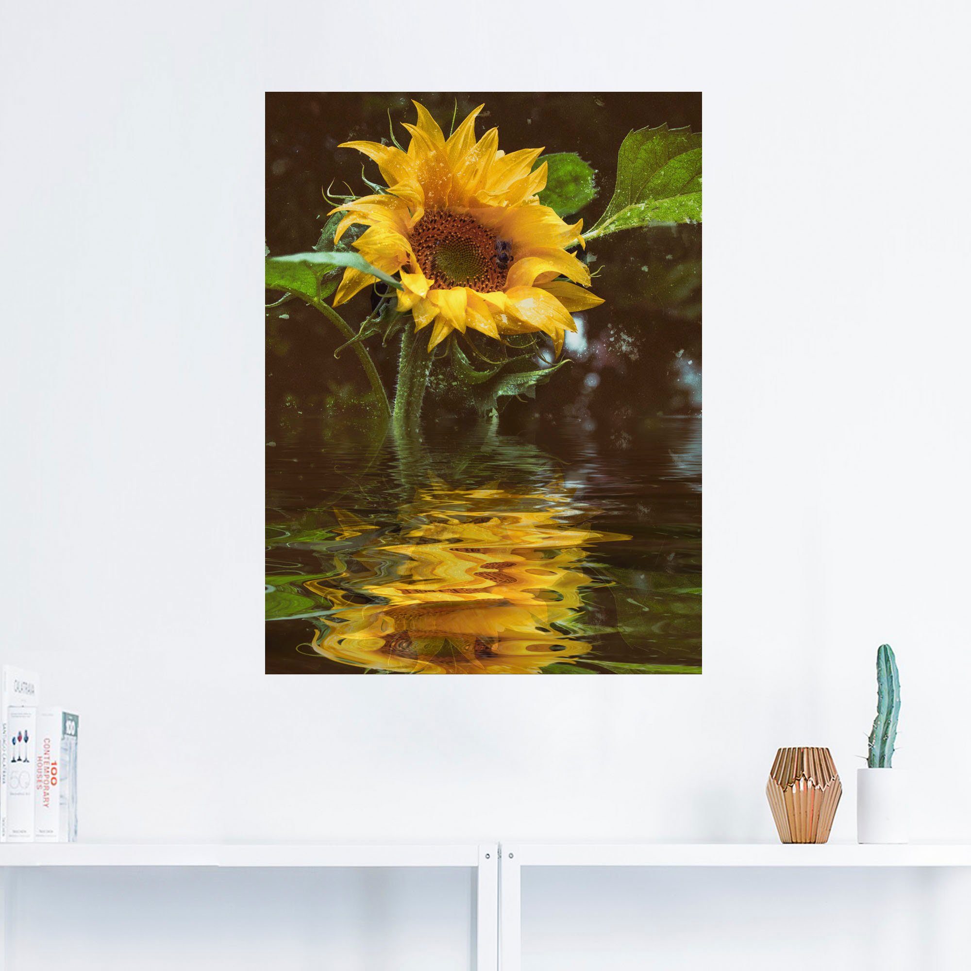 Leinwandbild, Blumen versch. als Poster Alubild, Wandaufkleber (1 Größen oder Artland in St), Sonnenblume, Wandbild