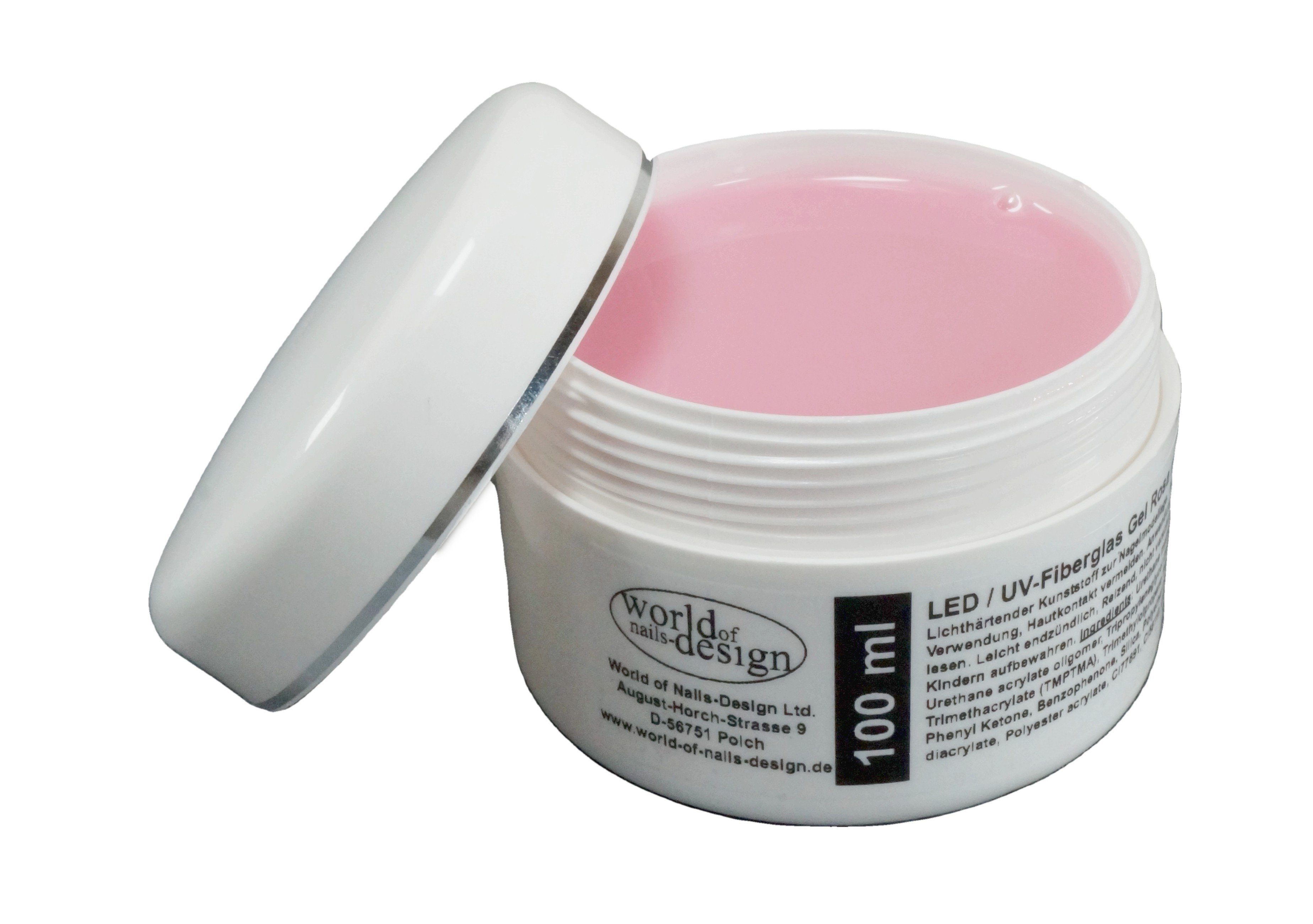 UV-Gel LED/UV-Fiberglas Gel dickviskose milchig rosa 1 Phasengel, Aufbaugel