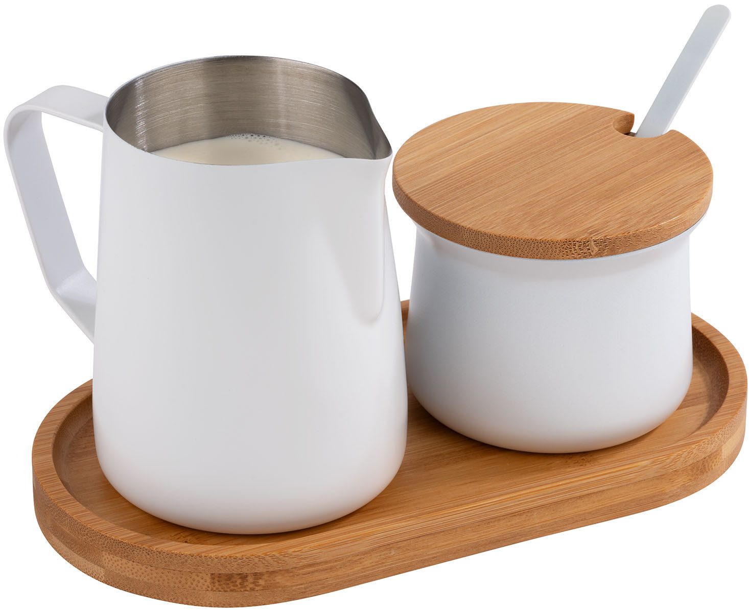 APS Milch- und Zuckerset (5-tlg), Bambus, Edelstahl
