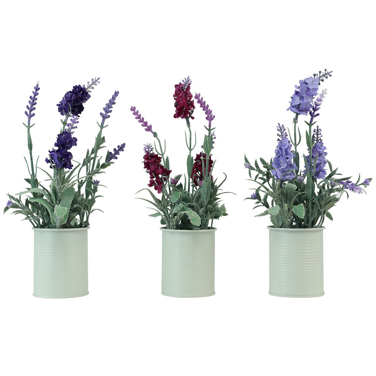 Kunstblume Künstlicher Lavendel im Metalltopf Dekopflanze günstig online kaufen