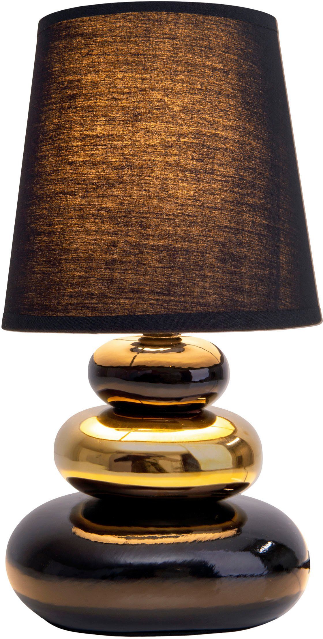 näve Tischleuchte Stoney, ohne Leuchtmittel, mit Keramikfuß und Textilschirm, 1xE14/max.40W