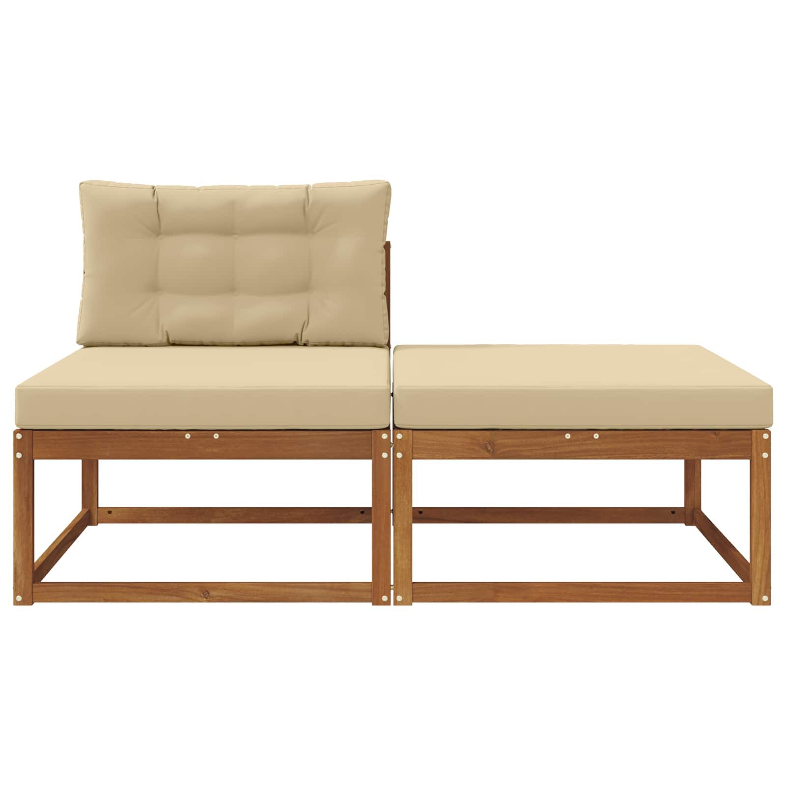 vidaXL Sofaelement Sectional Sofa Einheiten mit Kissen 2 Stück Natur (2 St)