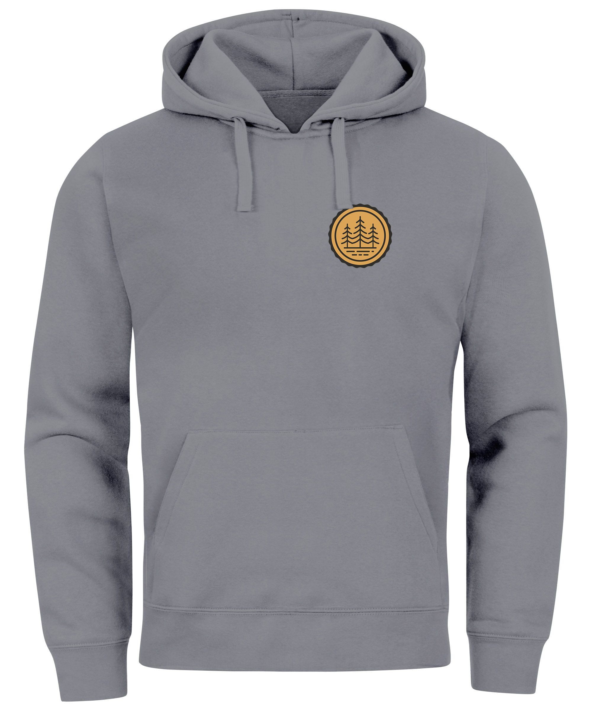 Neverless Hoodie Hoodie Herren Wald Bäume Logo Badge Naturliebhaber Outdoor günstig online kaufen