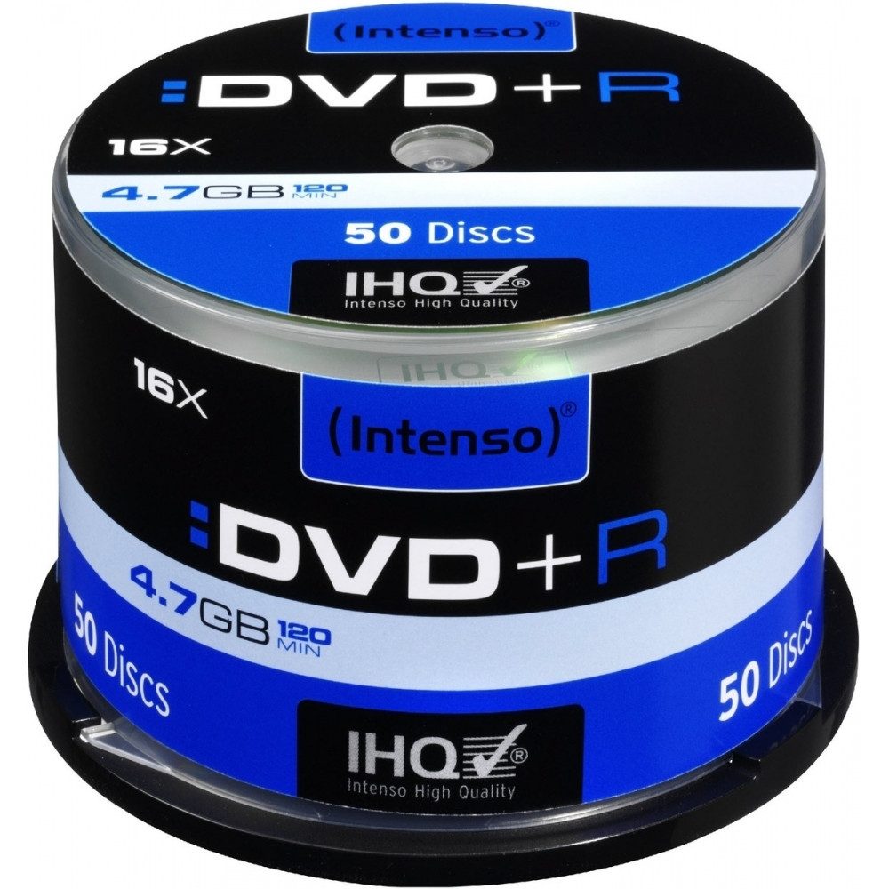 Intenso DVD-Rohling Intenso DVD+R 16x 4,7GB 50 Cake Box - DVDs, Hohe Zuverlässigkeit und Qualität