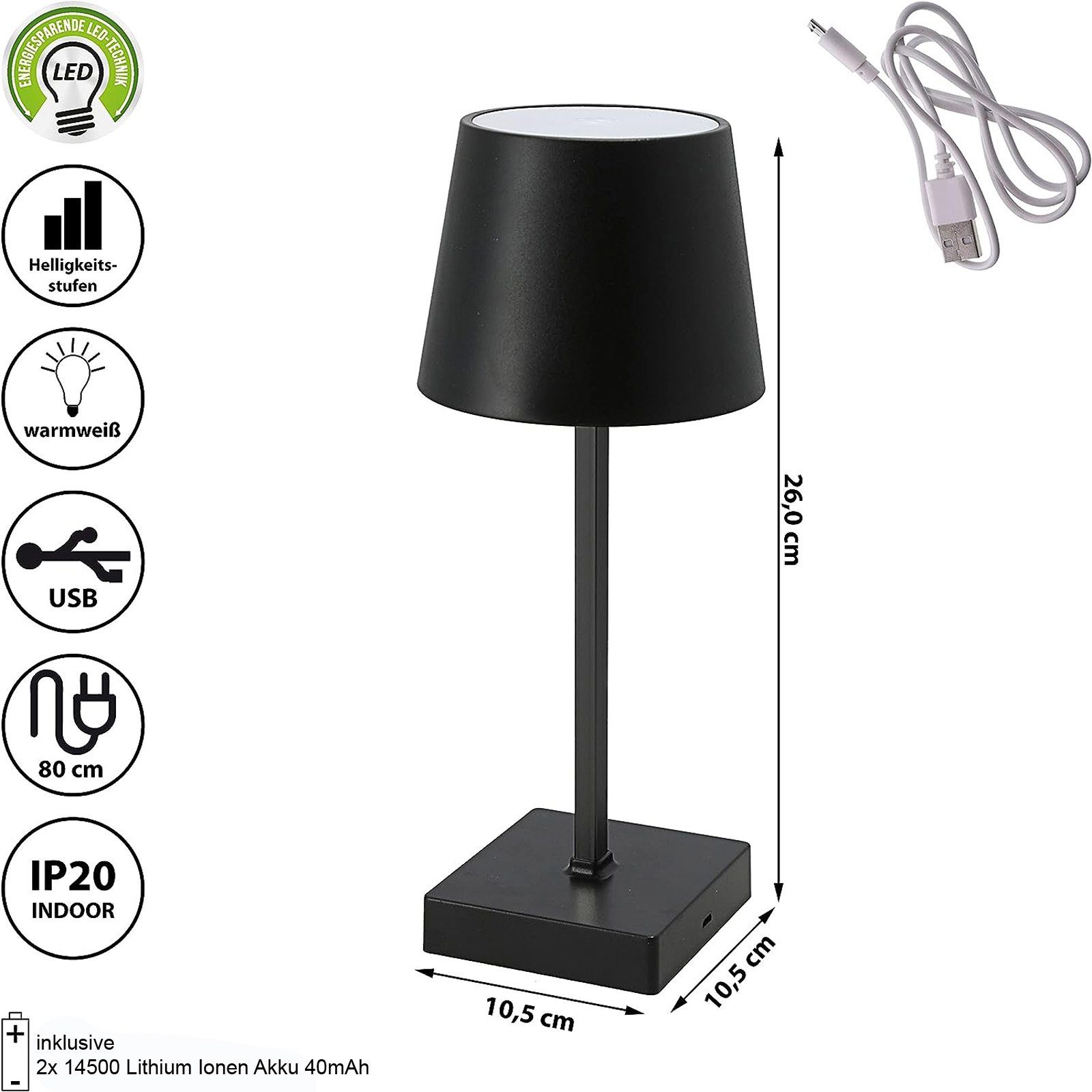 HAC24 Nachttischlampe Tischleuchte mit Touchfunktion USB günstig online kaufen