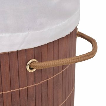 furnicato Wäschekorb Bambus-Oval Braun