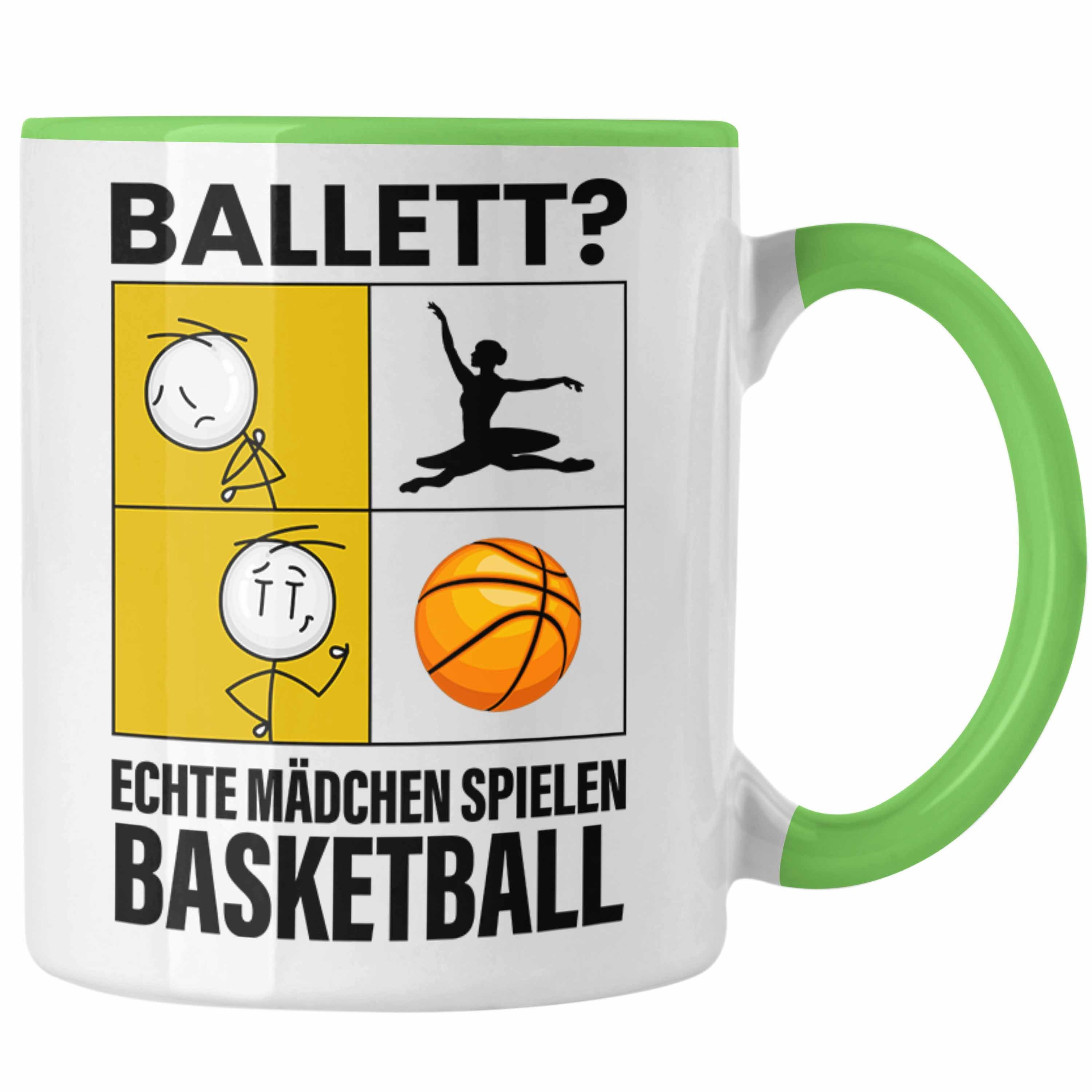 Trendation Tasse Basketball Mädchen Tasse Sport Geschenk Frauen Echte Mädchen Spielen B Grün
