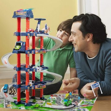 Esun Spiel-Parkgarage 4-stöckiges Parkhaus für Kinder, Parkgarage mit Licht und Sound (Komplettset), mit Aufzug, Spielzeug ab 3 4 5 6 Jahre Junge