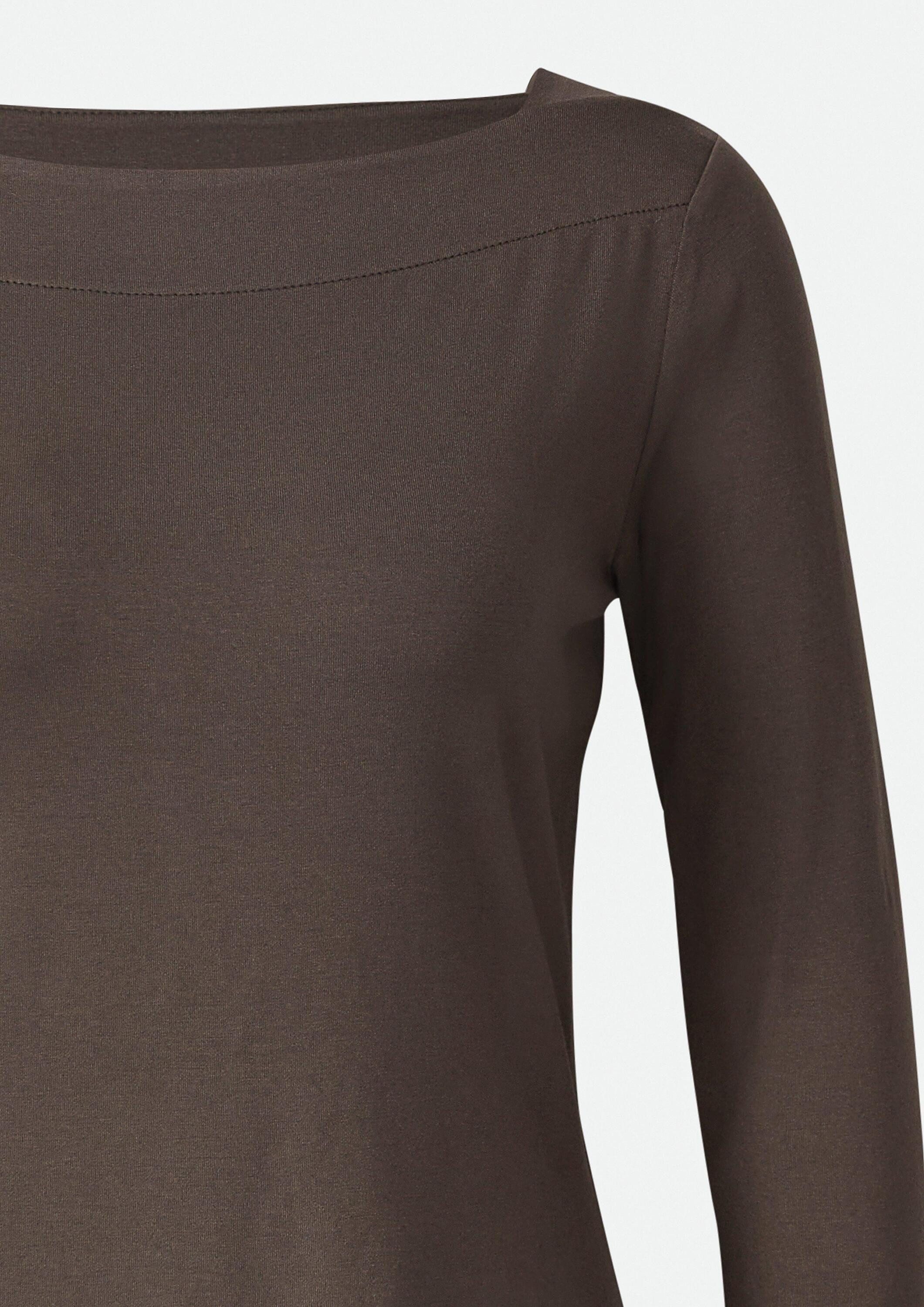 comma 3/4-Arm-Shirt T-Shirt Viskoseshirt im Slim Fit mit 3/4-Ärmeln