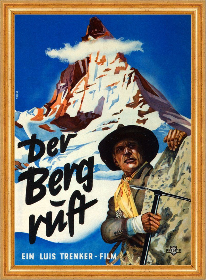 BillerAntik Kunstdruck Der Berg ruft Luis Trenker Matterhorn Erstbesteigung Film Plakate A3 2, (1 St)