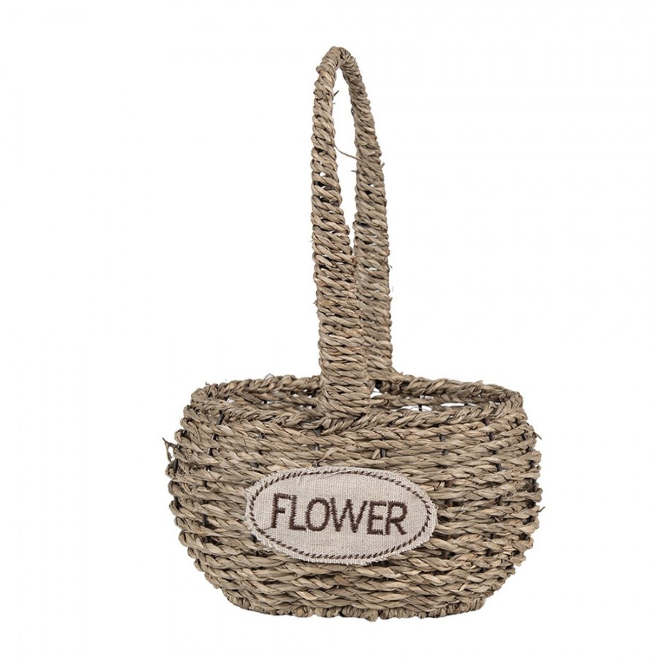 Macosa Home Dekokorb Korbset Flower 2tlg. Seegras Braun oval Pflanzkorb (Landhaus, 2 St., modern Bodenkorb Dekoration Deko Aufbewahrung), Korb Aufbewahrungskorb Naturkorb