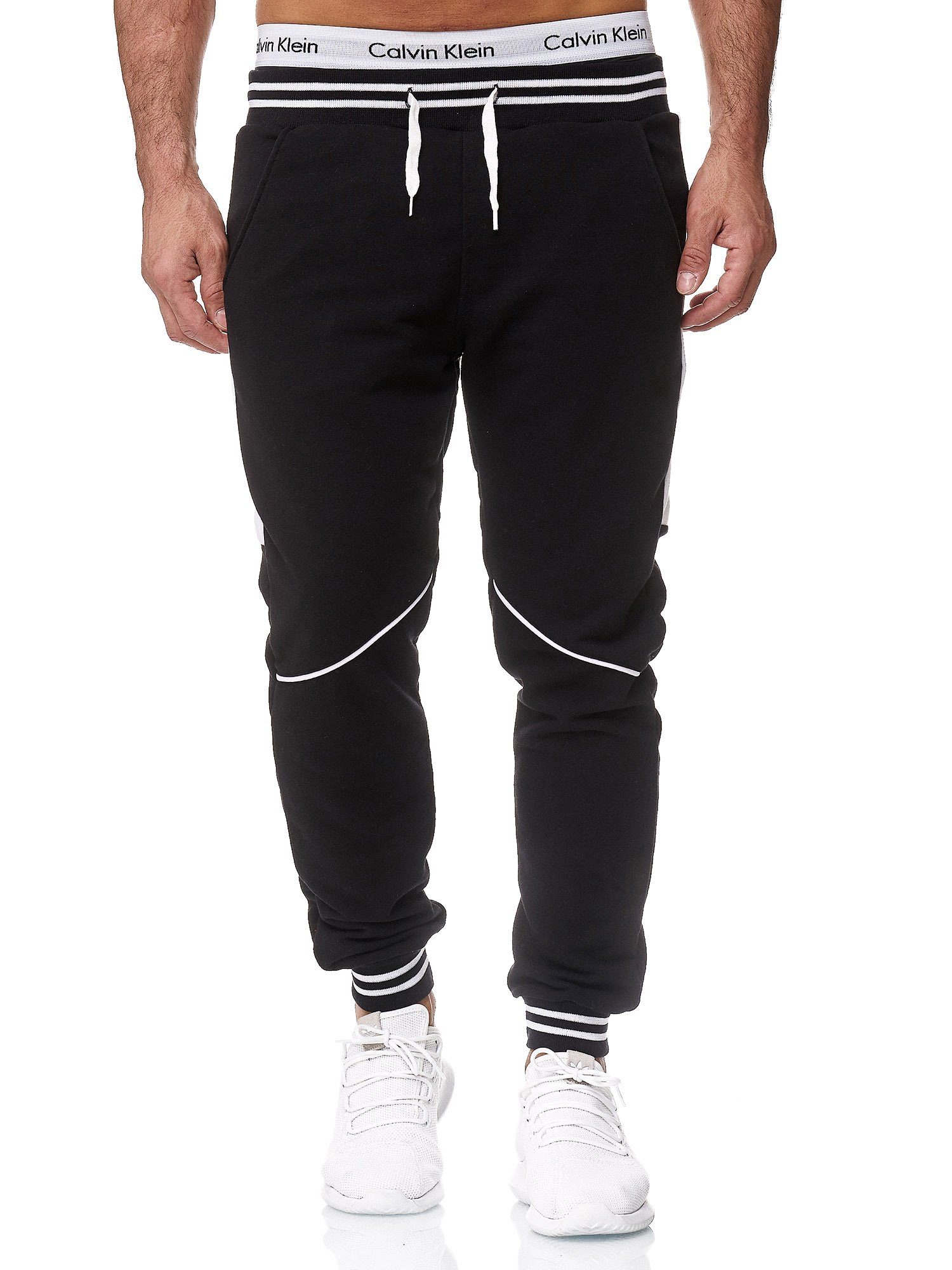 Code47 Jogginghose Code47 Herren Jogger 1317 Modell Weiss Schwarz Hose Streetwear Sporthose Jogging (1-tlg)