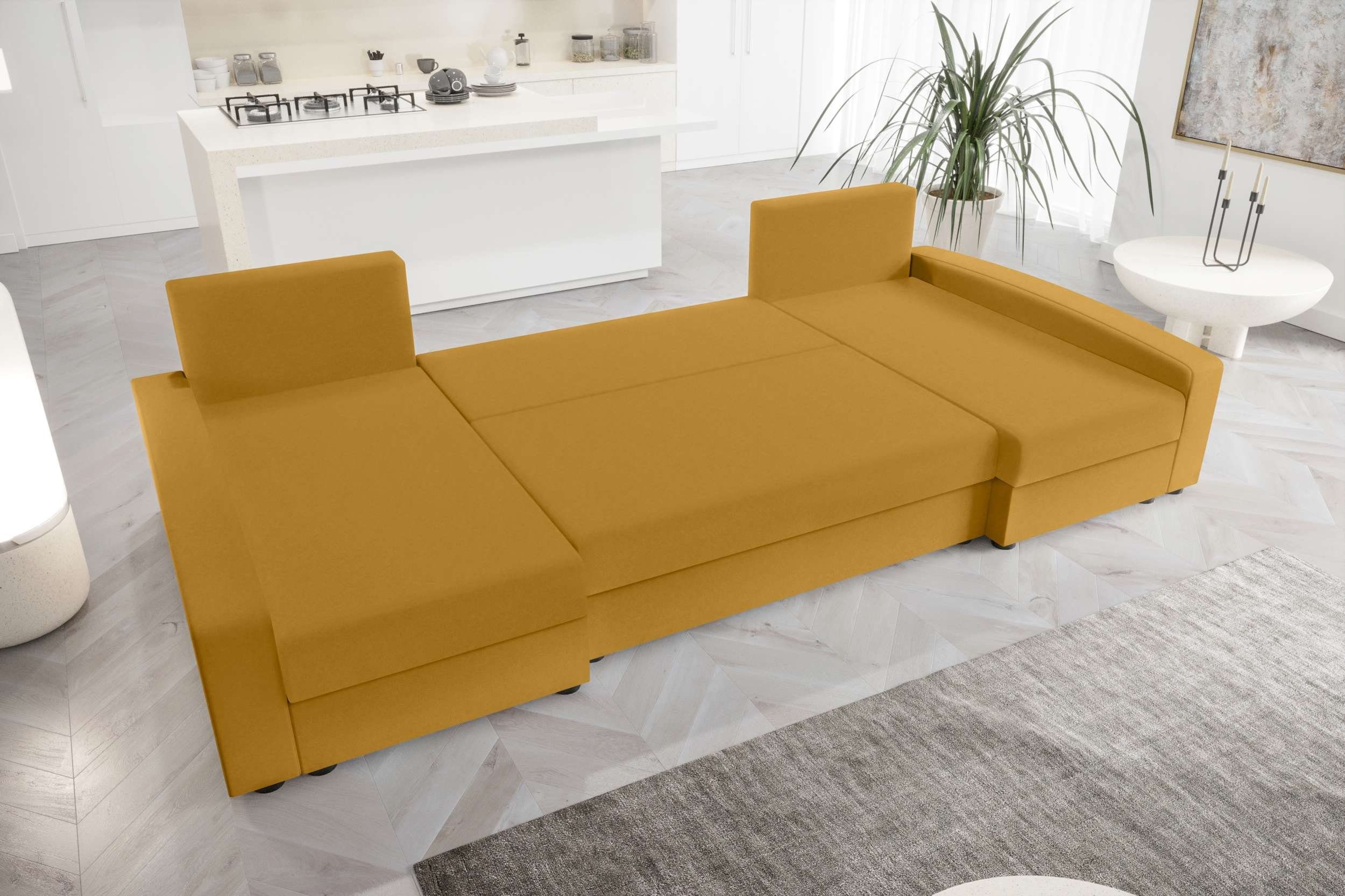 Bettfunktion, Bettkasten, Wohnlandschaft Stylefy Eckcouch, Sitzkomfort, Design U-Form, Sofa, mit mit Addison, Modern