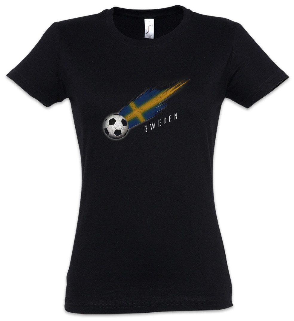 Urban Backwoods Print-Shirt Sweden Football Comet I Damen T-Shirt Schweden Schwedisch Fahne (1-tlg) Schwedische Swedish Fußball Fussball