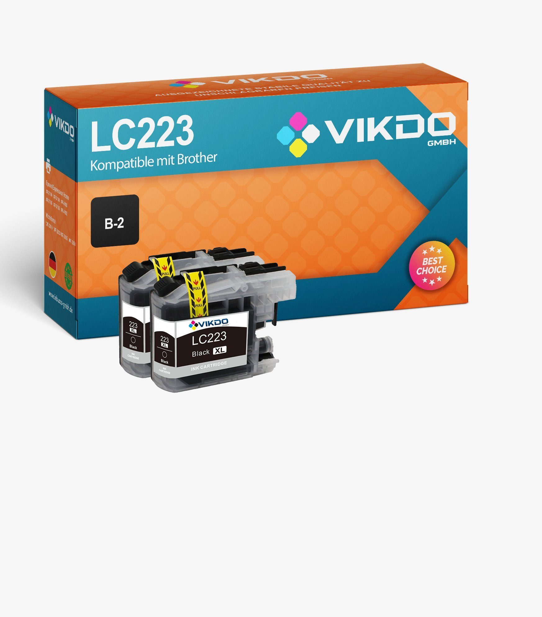 Inbusco Tonerpatrone 2xBK Druckerpatronen SET LC223 kompatibel zu BROTHER ..., SET BK LC 223