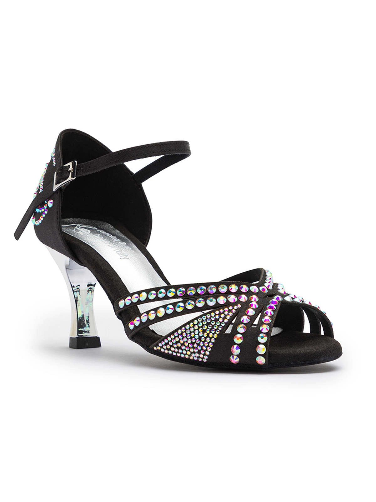 Dancing Queens Sparkle Shine Tanzschuhe Satin - Absatz 7.0 cm flare Sandalette Tanzschuh 7 cm Absatz: Salsa, Bachata, Kizomba, Zumba