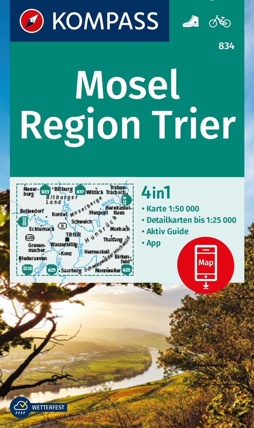 KOMPASS Wanderkarte 834 Mosel, Region Trier 1:50.000 / diverse