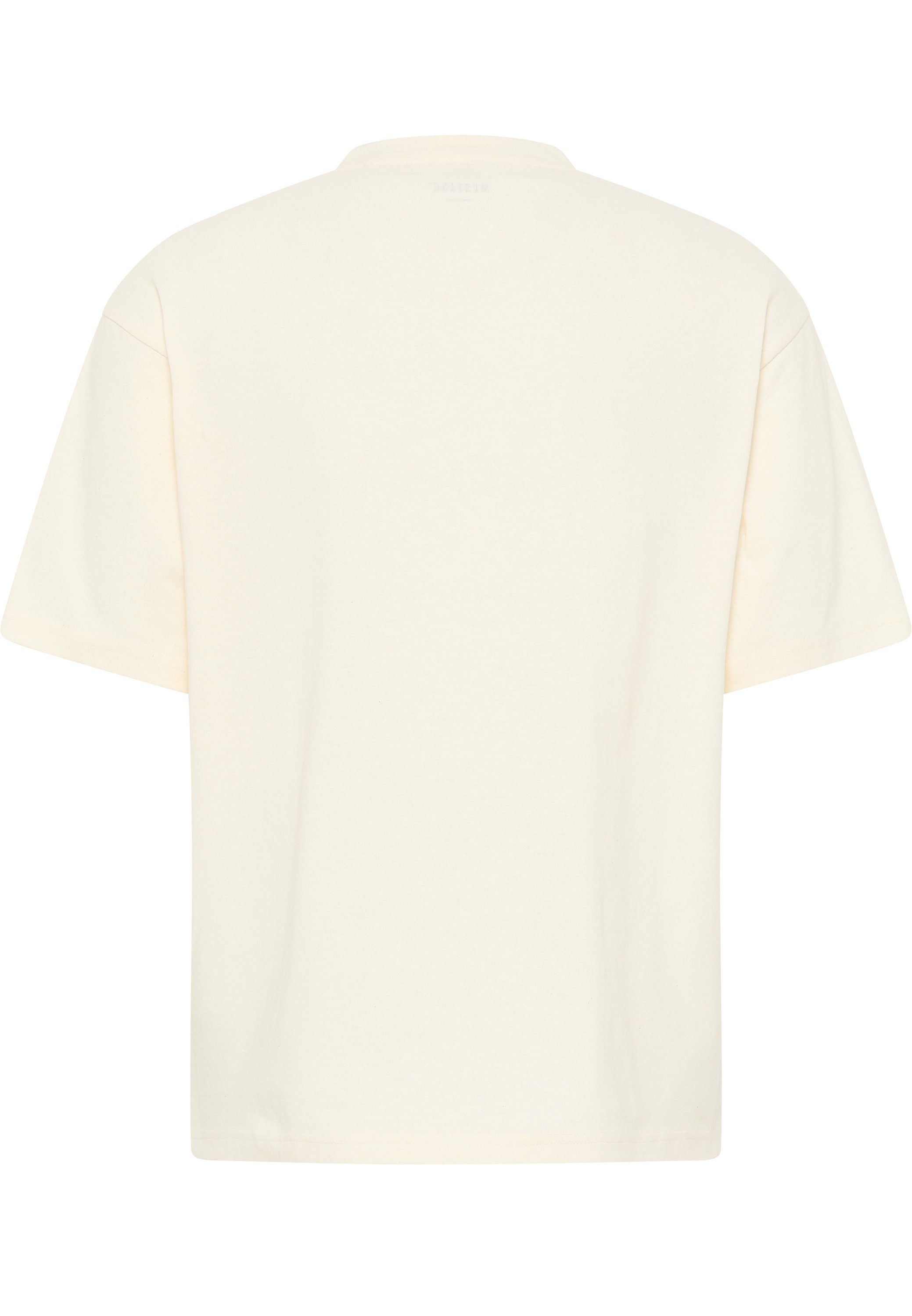 MUSTANG Kurzarmshirt Brusthöhe auf T-Shirt, Label-Applikation