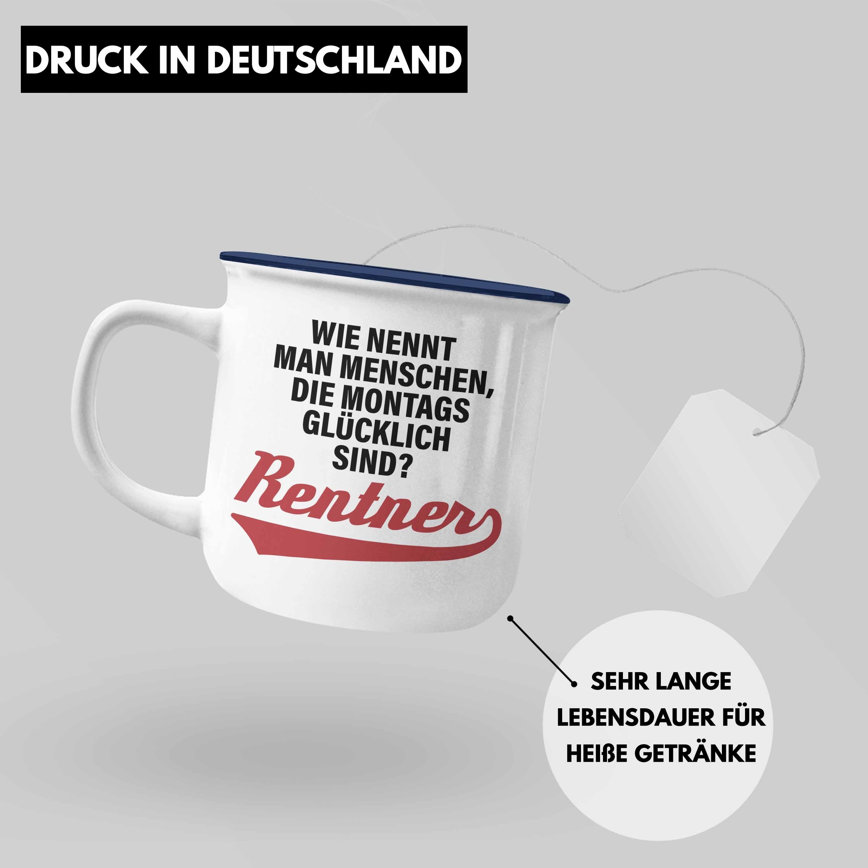 Trendation Thermotasse Trendation - Renter Emaille Tasse Ruhestand Geschenk Rente Mann Frau