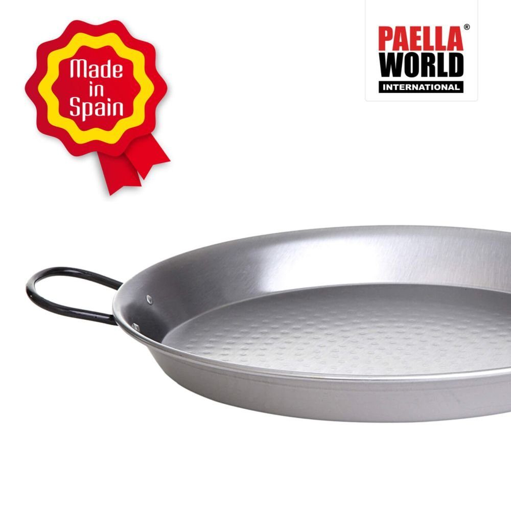 Paella World International Paellapfanne wählbar, poliert verschiedenen Stahl mit in Stahl Griffen, Größen
