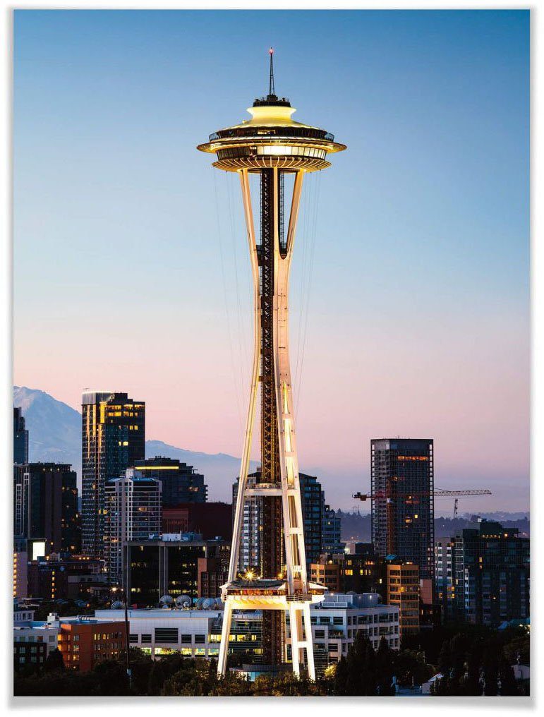 Wall-Art Poster Space Needle Seattle, Städte (1 St), Poster, Wandbild, Bild, Wandposter | Poster