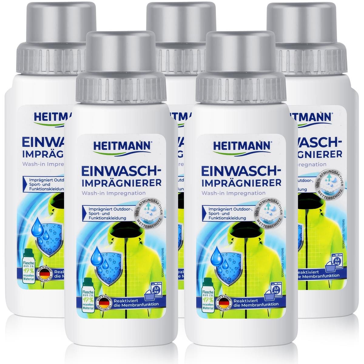 HEITMANN Heitmann Einwasch-Imprägnierer 250ml imprägniert Outdoor Kleidung (5er Spezialwaschmittel