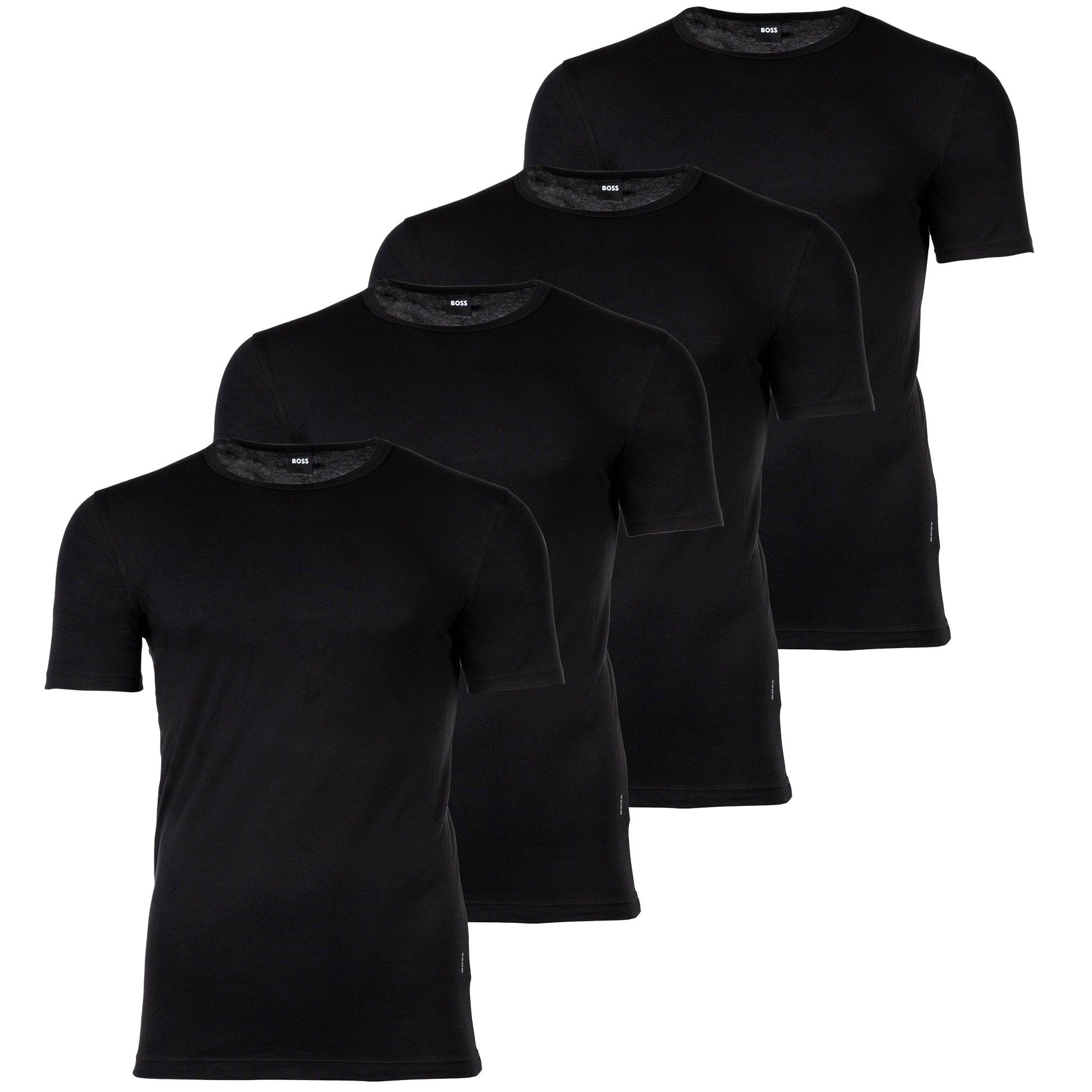 BOSS Unterhemd Herren T-Shirts, 4er - Pack Schwarz Unterhemd Shirts