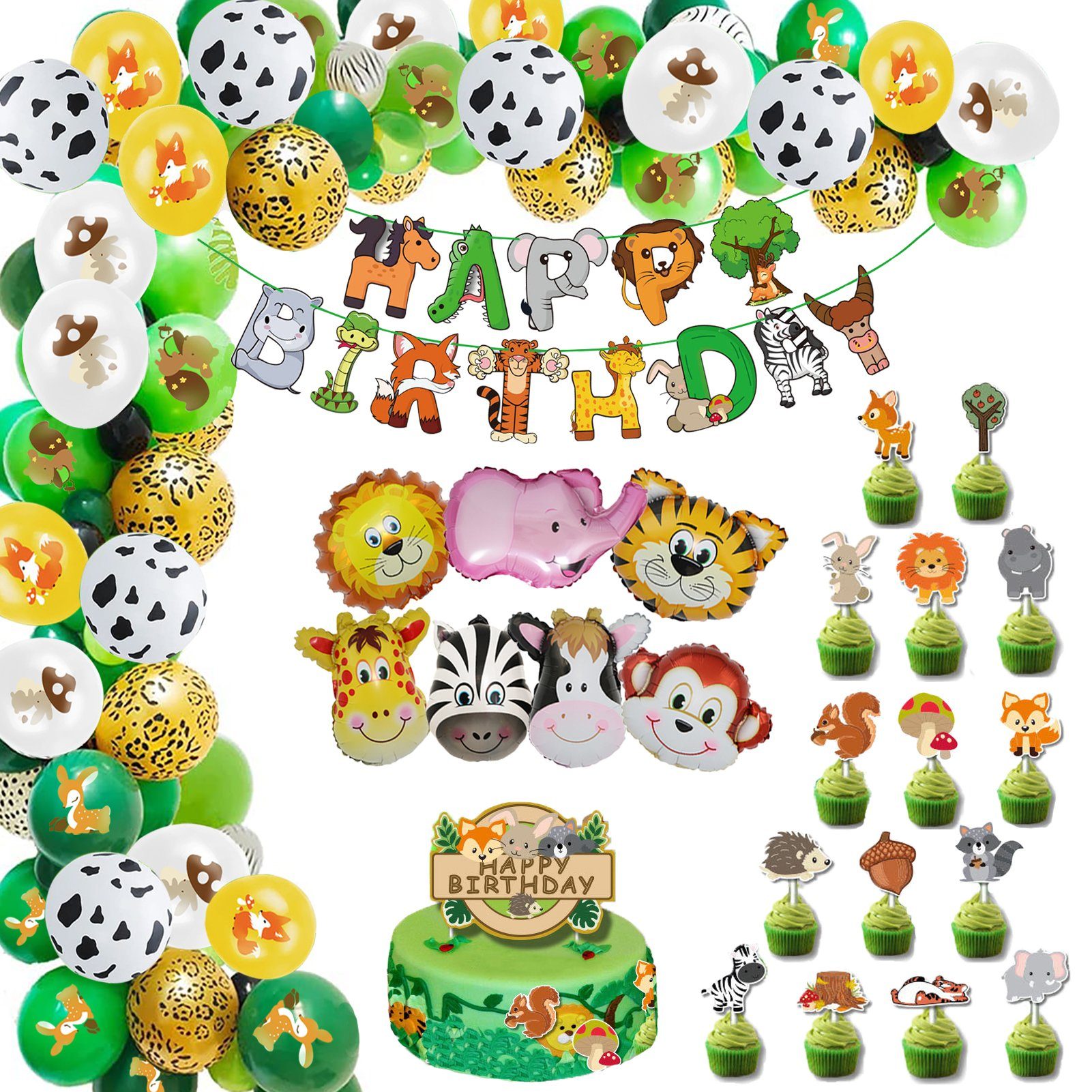 Geburtstagsdeko Tier Kindergeburtstag Deko Ballon Kinder Tiere Ballons 