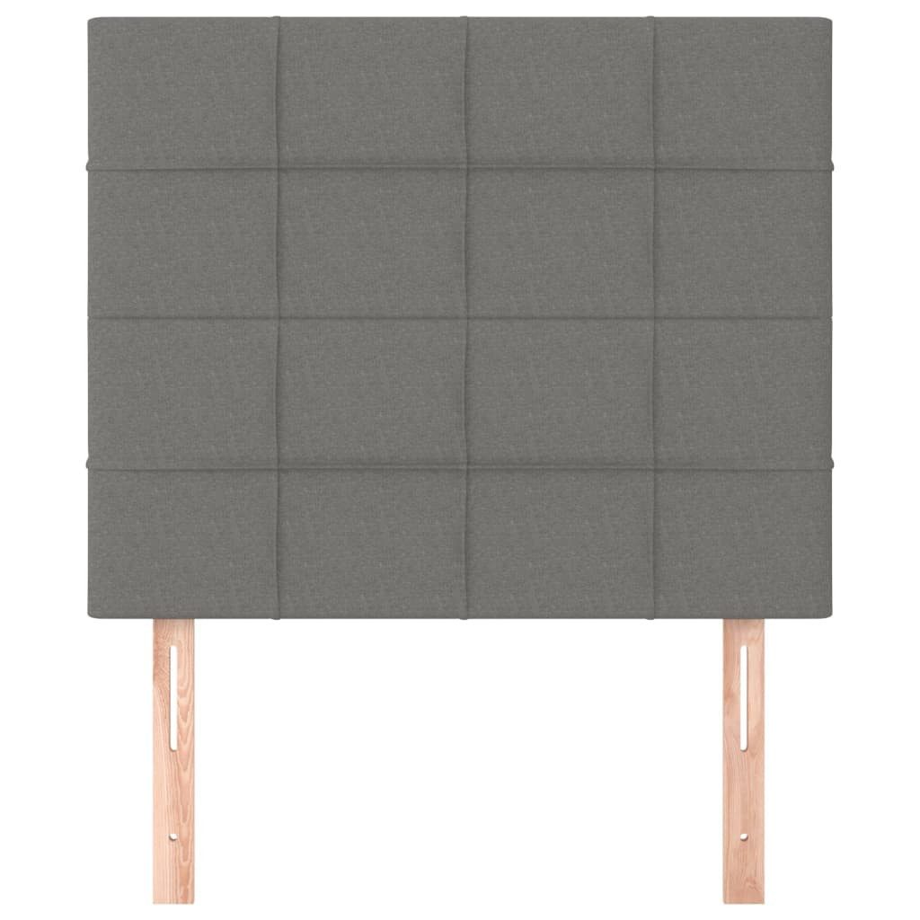 vidaXL Kopfteil, Bett Kopfteile 2 Stk. Dunkelgrau 90x5x78/88 cm Stoff