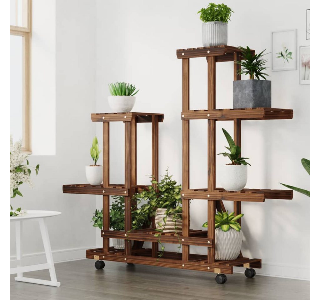 Thumbnail - vidaXL Blumenständer Blumenständer mit Rollen 95x25x101 cm Massivholz Tanne (1 St)